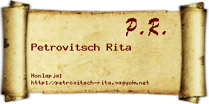 Petrovitsch Rita névjegykártya